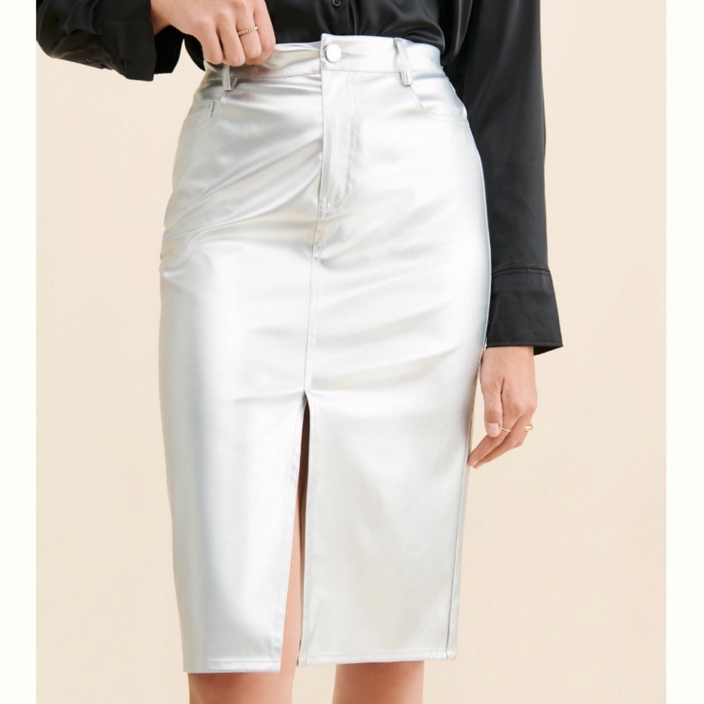 Anthropologie Porridge Metallic Pencil Skirt, NEW